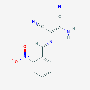 molecular formula C11H7N5O2 B12333776 2-Amino-1-(1-aza-2-(2-nitrophenyl)vinyl)ethene-1,2-dicarbonitrile 