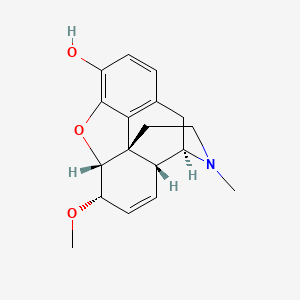 molecular formula C18H21NO3 B1233380 (4R,4aR,7S,7aR,12bS)-7-methoxy-3-methyl-2,4,4a,7,7a,13-hexahydro-1H-4,12-methanobenzofuro[3,2-e]isoquinolin-9-ol CAS No. 639-47-4