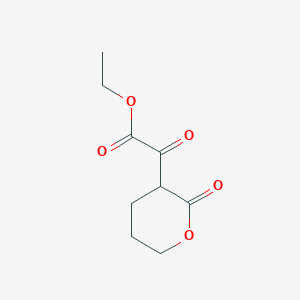 molecular formula C9H12O5 B12333855 Ethyl 2-oxo-2-(2-oxotetrahydro-2H-pyran-3-yl)acetate 