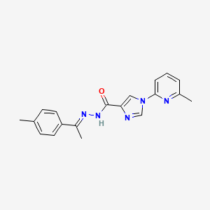 molecular formula C19H19N5O B12333964 N-[(E)-1-(4-methylphenyl)ethylideneamino]-1-(6-methylpyridin-2-yl)imidazole-4-carboxamide 