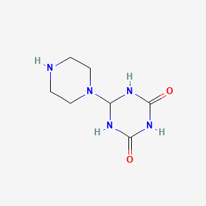 molecular formula C7H13N5O2 B12333969 1,3,5-Triazine-2,4(1H,3H)-dione, 6-(1-piperazinyl)- 