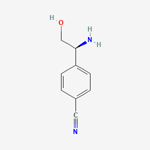 molecular formula C9H10N2O B12333995 (S)-4-(1-Amino-2-hydroxyethyl)benzonitrile 