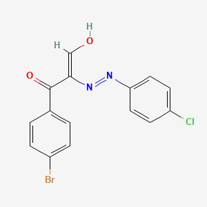 molecular formula C15H10BrClN2O2 B12334020 (2E)-3-(4-bromophenyl)-2-[2-(4-chlorophenyl)hydrazin-1-ylidene]-3-oxopropanal 