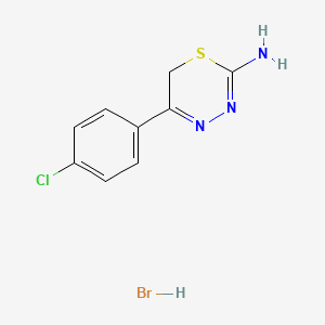 molecular formula C9H9BrClN3S B12334060 5-(4-chlorophenyl)-6H-1,3,4-thiadiazin-2-amine hydrobromide 