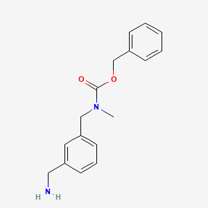 molecular formula C17H20N2O2 B12334066 3-Aminomethyl-1-N-methyl-1-N-CBZ-aminomethyl-benzene CAS No. 1131594-85-8