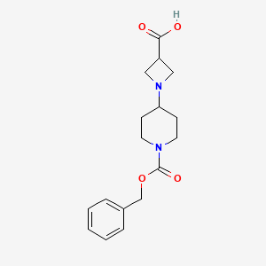 molecular formula C17H22N2O4 B12334072 1-(1-((Benzyloxy)carbonyl)piperidin-4-yl)azetidine-3-carboxylic acid CAS No. 1131594-89-2