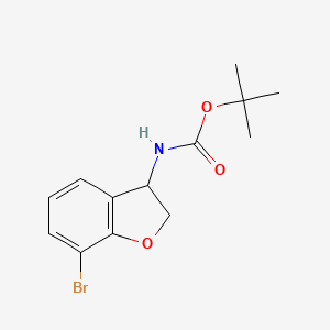 molecular formula C13H16BrNO3 B12334080 tert-butyl N-(7-bromo-2,3-dihydro-1-benzofuran-3-yl)carbamate 