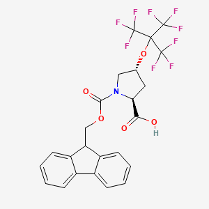 molecular formula C24H18F9NO5 B12334083 N-alpha-(9-Fluorenylmethyloxycarbonyl)-O-(nonafluoro-t-butyl)-trans-L-hydroxyproline 