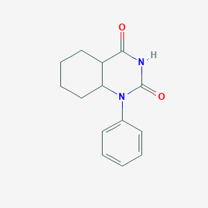 molecular formula C14H16N2O2 B12334092 1-Phenyl-4a,5,6,7,8,8a-hexahydroquinazoline-2,4-dione 