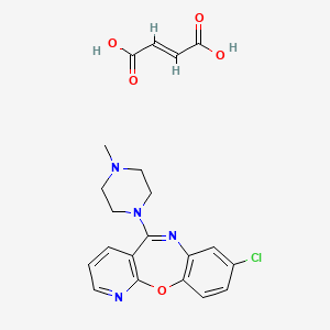molecular formula C21H21ClN4O5 B1233418 (E)-but-2-enedioic acid;8-chloro-5-(4-methylpiperazin-1-yl)pyrido[2,3-b][1,5]benzoxazepine CAS No. 149859-10-9
