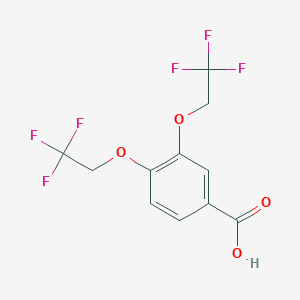 molecular formula C11H8F6O4 B12334195 Benzoic acid, 3,4-bis(2,2,2-trifluoroethoxy) CAS No. 35480-54-7
