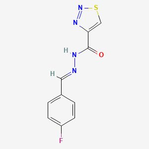 molecular formula C10H7FN4OS B12334299 N-[(E)-(4-fluorophenyl)methylideneamino]thiadiazole-4-carboxamide 