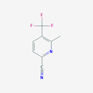 molecular formula C8H5F3N2 B12334458 2-Pyridinecarbonitrile, 6-methyl-5-(trifluoromethyl)- CAS No. 1448776-81-5