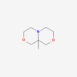 molecular formula C8H15NO2 B12334468 1H-[1,4]Oxazino[3,4-c][1,4]oxazine, hexahydro-9a-methyl- CAS No. 1006-05-9