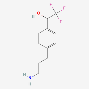 molecular formula C11H14F3NO B12334559 Benzenemethanol, 4-(3-aminopropyl)-alpha-(trifluoromethyl)- CAS No. 857521-47-2
