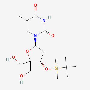 molecular formula C17H32N2O6Si B12334582 Thymidine, 3'-O-[(1,1-dimethylethyl)dimethylsilyl]-4'-(hydroxymethyl)- 