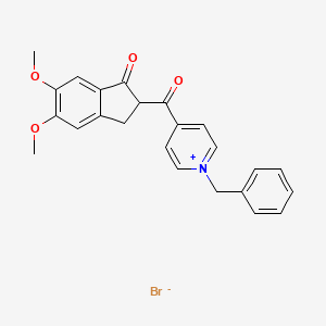 molecular formula C24H22BrNO4 B12334685 Pyridinium, 4-[(2,3-dihydro-5,6-dimethoxy-1-oxo-1H-inden-2-yl)carbonyl]-1-(phenylmethyl)-, bromide 