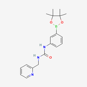 molecular formula C19H24BN3O3 B12334773 1-(Pyridin-2-ylmethyl)-3-(3-(4,4,5,5-tetramethyl-1,3,2-dioxaborolan-2-yl)phenyl)urea 