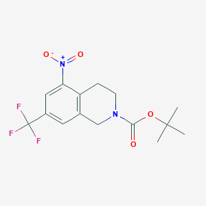 molecular formula C15H17F3N2O4 B12334782 tert-butyl7-(trifluoromethyl)-3,4-dihydro-5-nitroisoquinoline-2(1H)-carboxylate CAS No. 625126-84-3