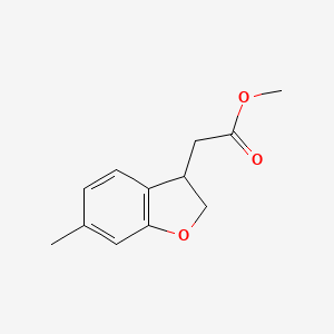 molecular formula C12H14O3 B12334853 Methyl 6-Methyl-2,3-dihydrobenzofuran-3-acetate CAS No. 2070896-55-6