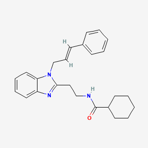 molecular formula C25H29N3O B1233491 N-[2-[1-[(E)-3-phenylprop-2-enyl]benzimidazol-2-yl]ethyl]cyclohexanecarboxamide 