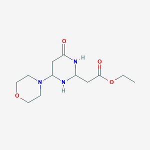 molecular formula C12H21N3O4 B12334922 2-Pyrimidineacetic acid, 1,6-dihydro-4-(4-morpholinyl)-6-oxo-, ethyl ester 