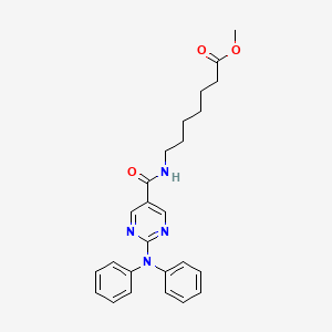 molecular formula C25H28N4O3 B12334979 methyl 7-[[2-(N-phenylanilino)pyrimidine-5-carbonyl]amino]heptanoate 