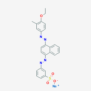 molecular formula C25H21N4NaO4S B12335016 Sodium 3-[(e)-{3-[(e)-(4-ethoxy-3-methylphenyl)diazenyl]naphthalen-1-yl}diazenyl]benzenesulfonate CAS No. 68214-55-1