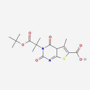 molecular formula C16H20N2O6S B12335039 Thieno[2,3-d]pyrimidine-3(2H)-acetic acid, 6-carboxy-1,4-dihydro-alpha,alpha,5-trimethyl-2,4-dioxo-, 3-(1,1-dimethylethyl) ester 