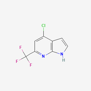 molecular formula C8H4ClF3N2 B12335098 4-Chloro-6-(trifluoromethyl)-1H-pyrrolo[2,3-B]pyridine CAS No. 1196147-59-7