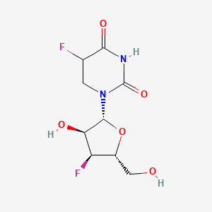molecular formula C9H12F2N2O5 B12335122 5-fluoro-1-[(2R,3S,4S,5R)-4-fluoro-3-hydroxy-5-(hydroxymethyl)oxolan-2-yl]-1,3-diazinane-2,4-dione 