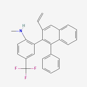 molecular formula C26H20F3N B12335257 N-methyl-2-(1-phenyl-3-vinylnaphthalen-2-yl)-4-(trifluoromethyl)aniline 