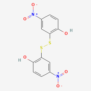 molecular formula C12H8N2O6S2 B12335385 2,2'-Disulfanediylbis(4-nitrophenol) CAS No. 37398-24-6