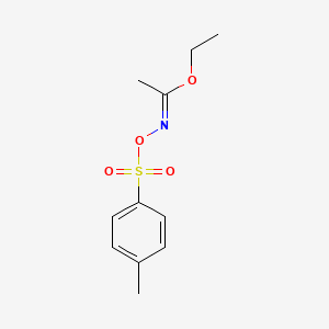molecular formula C11H15NO4S B12335442 N-[[(4-Methylphenyl)sulfonyl]oxy]-ethanimidic acidethylester 