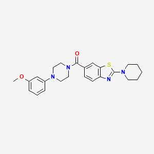 molecular formula C24H28N4O2S B1233545 [4-(3-Methoxyphenyl)-1-piperazinyl]-[2-(1-piperidinyl)-1,3-benzothiazol-6-yl]methanone 