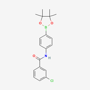 molecular formula C19H21BClNO3 B12335596 3-chloro-N-[4-(4,4,5,5-tetramethyl-1,3,2-dioxaborolan-2-yl)phenyl]Benzamide 