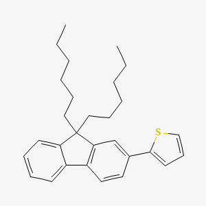 molecular formula C29H36S B12335607 Thiophene, 2-(9,9-dihexyl-9H-fluoren-2-yl)- CAS No. 928227-56-9
