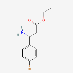 molecular formula C11H14BrNO2 B12335666 ethyl (3R)-3-amino-3-(4-bromophenyl)propanoate 