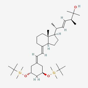 molecular formula C39H72O3Si2 B12335733 (3S,6R,E)-6-((1R,3aS,7aR,E)-4-(2-((3R,5R)-3,5-Bis((tert-butyldimethylsilyl)oxy)cyclohexylidene)ethylidene)-7a-methyloctahydro-1H-inden-1-yl)-2,3-dimethylhept-4-en-2-ol 