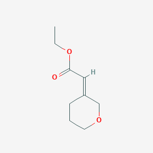 molecular formula C9H14O3 B12335749 Ethyl (E)-2-(dihydro-2H-pyran-3(4H)-ylidene)acetate 