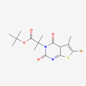 molecular formula C15H19BrN2O4S B12335808 tert-butyl 2-(6-bromo-5-methyl-2,4-dioxo-4aH-thieno[2,3-d]pyrimidin-3-yl)-2-methylpropanoate 