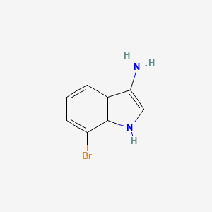 molecular formula C8H7BrN2 B12335860 7-Bromo-1H-indol-3-amine 