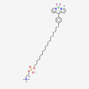 molecular formula C38H59BF2N3O4P B12335895 18-[4-(2,2-difluoro-3-aza-1-azonia-2-boranuidatricyclo[7.3.0.03,7]dodeca-1(12),4,6,8,10-pentaen-8-yl)phenyl]octadecyl 2-(trimethylazaniumyl)ethyl phosphate 
