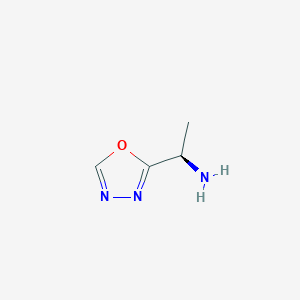 molecular formula C4H7N3O B12335930 1,3,4-Oxadiazole-2-methanamine, alpha-methyl-, (alphaR)- CAS No. 716329-41-8