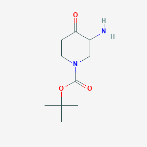 molecular formula C10H18N2O3 B12335937 tert-Butyl 3-amino-4-oxopiperidine-1-carboxylate 