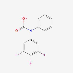 molecular formula C13H7F3NO2- B12335940 N-phenyl-N-(3,4,5-trifluorophenyl)carbamate 