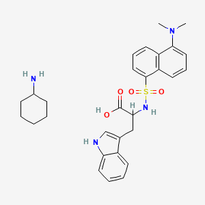 molecular formula C29H36N4O4S B12336019 cyclohexanamine;2-[[5-(dimethylamino)naphthalen-1-yl]sulfonylamino]-3-(1H-indol-3-yl)propanoic acid 