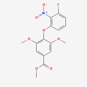 molecular formula C16H14FNO7 B12336033 Methyl 4-(3-fluoro-2-nitrophenoxy)-3,5-dimethoxybenzoate CAS No. 866082-30-6