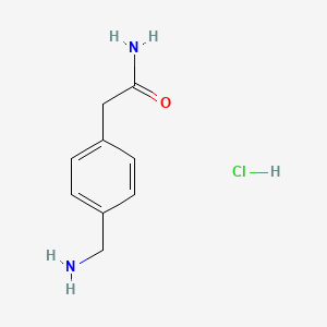 molecular formula C9H13ClN2O B12336083 2-[4-(Aminomethyl)phenyl]acetamide hydrochloride 