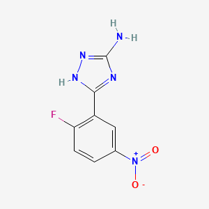 molecular formula C8H6FN5O2 B12336302 5-(2-Fluoro-5-nitrophenyl)-4H-1,2,4-triazol-3-amine 